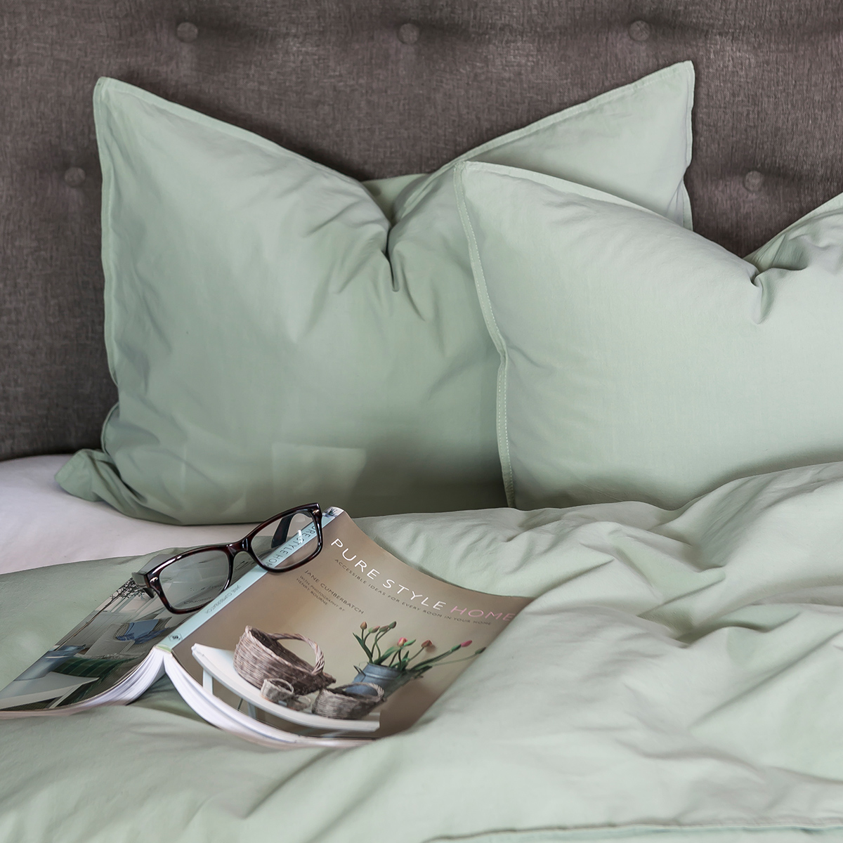 Billede af Breeze DUSTY GREEN GOTS 140x200cm