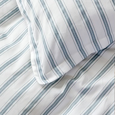Borås Nano lyseblå stribet sengetøj