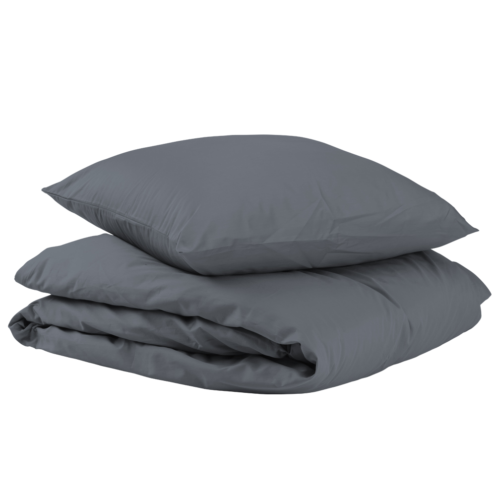 15: Unikka sengetøj 200x200 mørkegrå satin
