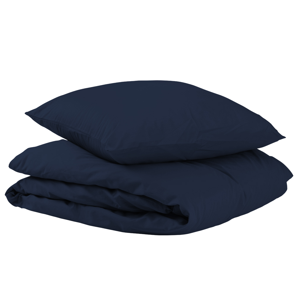 Unikka sengetøj 200x220 mørkeblå satin