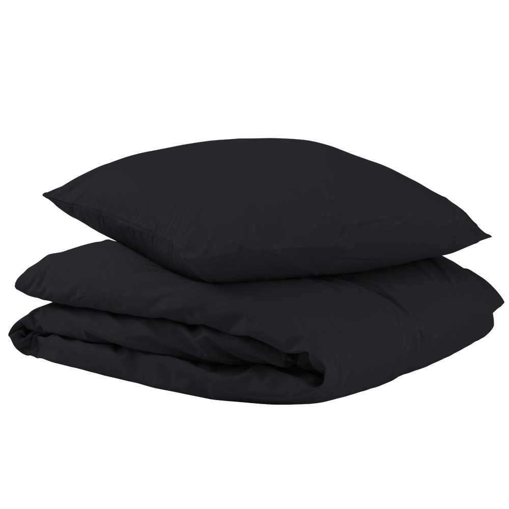 Se Unikka sengetøj 240x220 sort bomuld hos Drømmeland